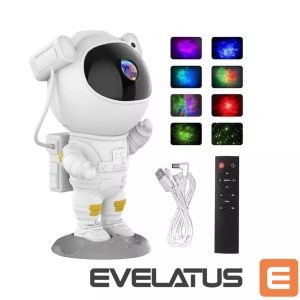LED Spotlight CP  3D Astronout 360 degree Rotate Head Star Sky & Nebula projector with Remote White