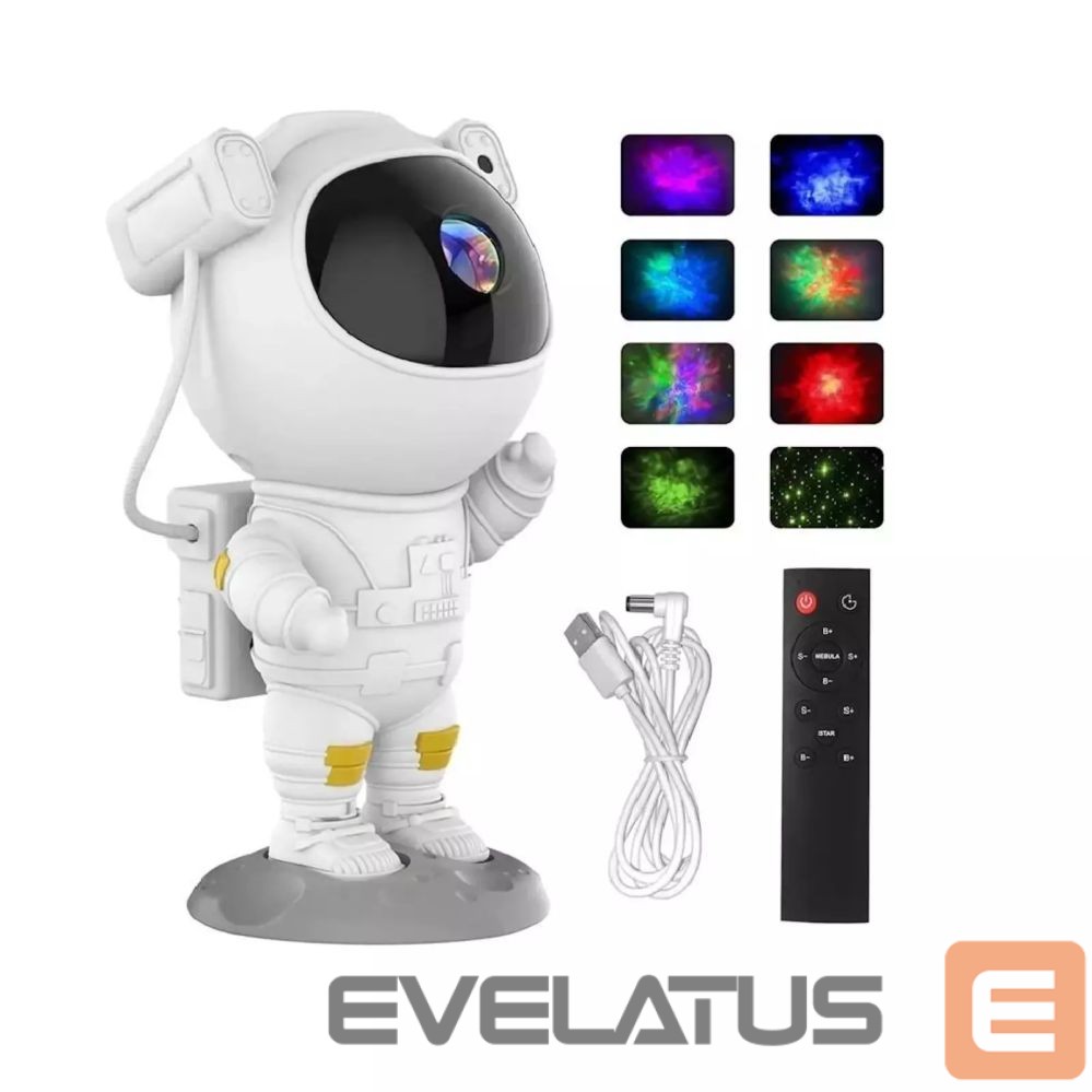 LED Spotlight CP 3D Astronout 360 degree Rotate Head Star Sky & Nebula projector with Remote White