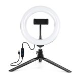 Selfie stick Elight  ST6-5 16cm 10W LED Light Ring with Phone holder + 0.5m Metal Tripod stand + BT remote Black