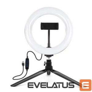 Selfie stick Elight  ST6-5 16cm 10W LED Light Ring with Phone holder + 0.5m Metal Tripod stand + BT remote Black