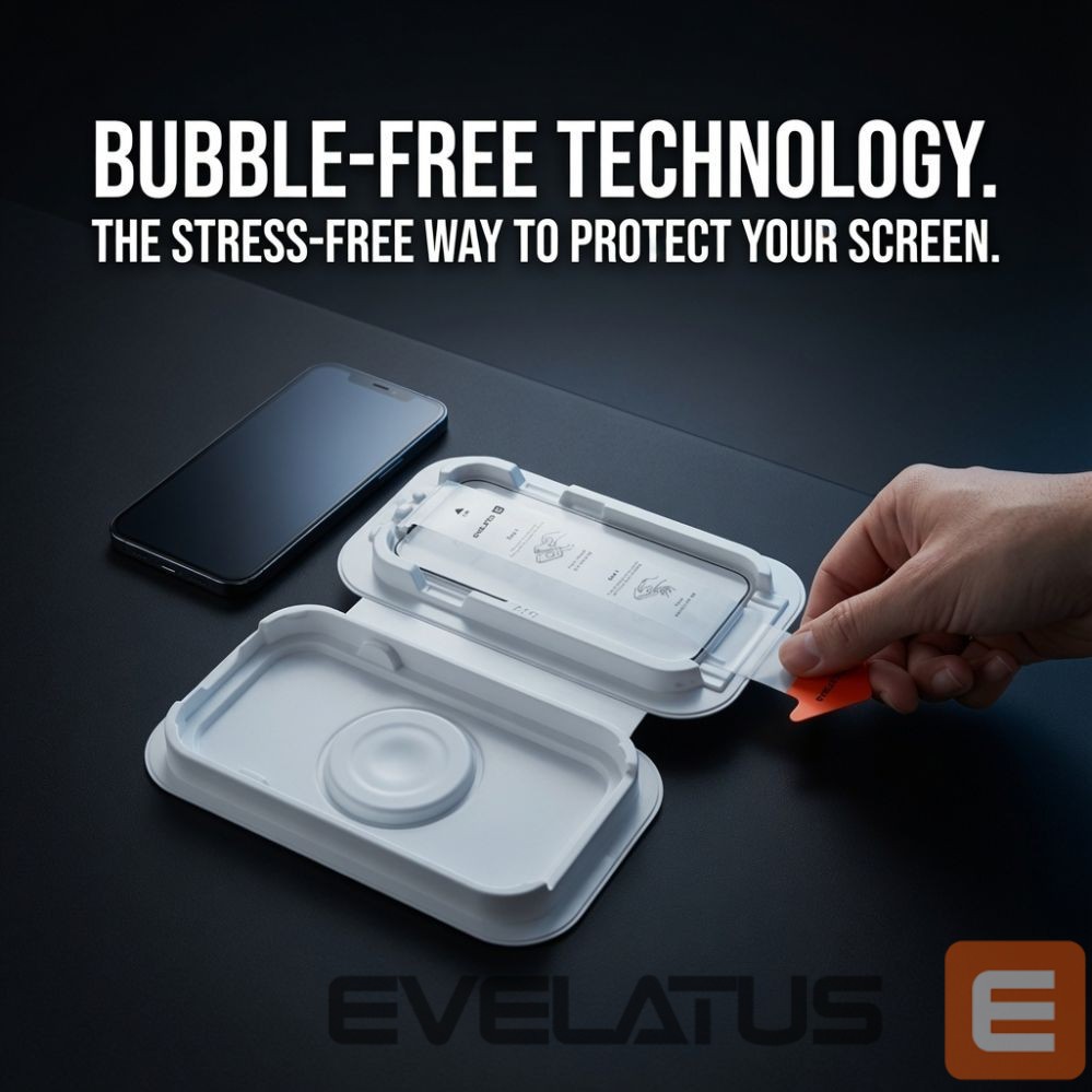 Protective glass Evelatus Apple iPhone 13 / 14 Flip Glass Magic Easy Install Box - Screen Protector