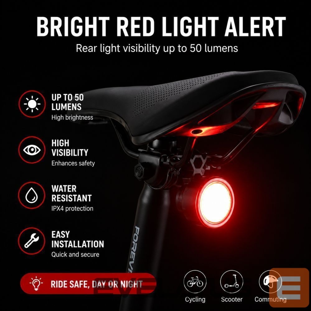 Bicycle accessory iLike Johorse CB-18159 Strap Type Tail Red Light Black