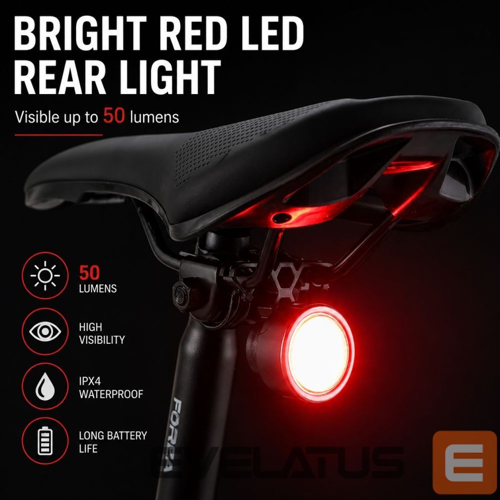 Bicycle accessory iLike 2PCS Bicycle Front & Rear Light Set – USB Rechargeable LED Bike Lights for Mountain & Road Bikes, Electric Bikes, Scooters, E-Scooters, Kids Bikes