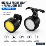 Bicycle accessory iLike  2PCS Bicycle Front & Rear Light Set – USB Rechargeable LED Bike Lights for Mountain & Road Bikes, Electric Bikes, Scooters, E-Scooters, Kids Bikes 