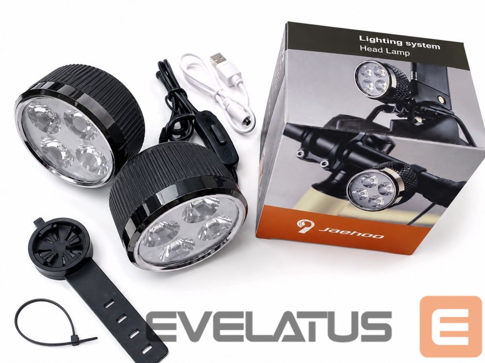 Bicycle accessory iLike USB Rechargeable 4-LED Bike Light Set – Front & Rear Bicycle Lights with 120dB Horn