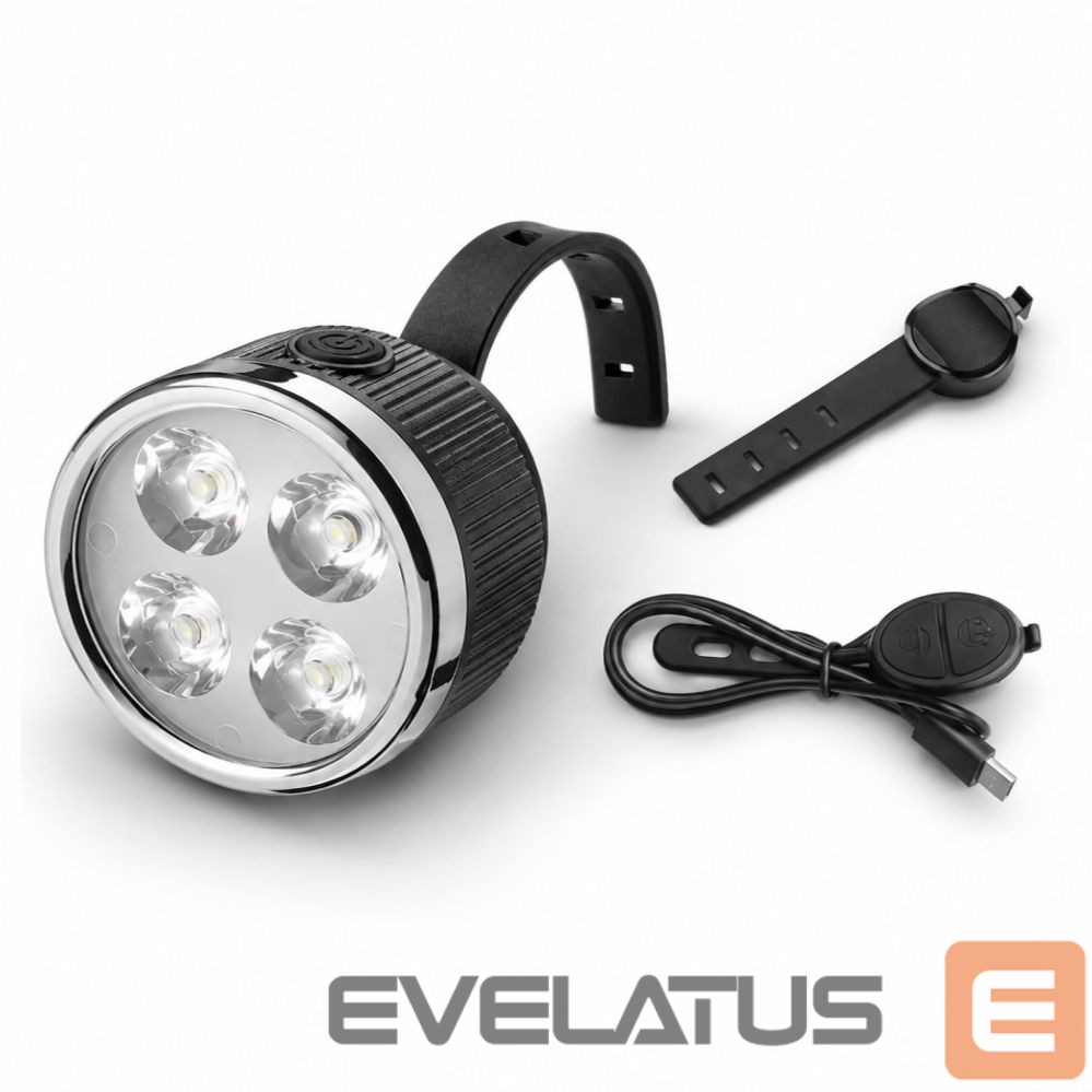 Bicycle accessory iLike Rechargeable Bike Headlight with 120dB Horn, 280 Lumens, 4 Light Modes, USB Rechargeable, Wireless Remote Control