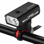 Bicycle accessory iLike  JOHORSE USB Rechargeable Bike Front Light, 400LM LED Bicycle Headlight, Dual Beam, Aluminum Housing, Battery Indicator, Waterproof Cycling Light 