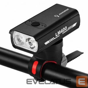 Bicycle accessory iLike  JOHORSE USB Rechargeable Bike Front Light, 400LM LED Bicycle Headlight, Dual Beam, Aluminum Housing, Battery Indicator, Waterproof Cycling Light 