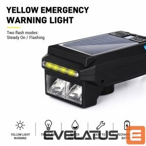 Bicycle accessory iLike  Solar Powered Bike Headlight with 120dB Horn, USB Rechargeable, 1000LM LED Bicycle Front Light, 4000mAh Battery, Emergency Warning Light 