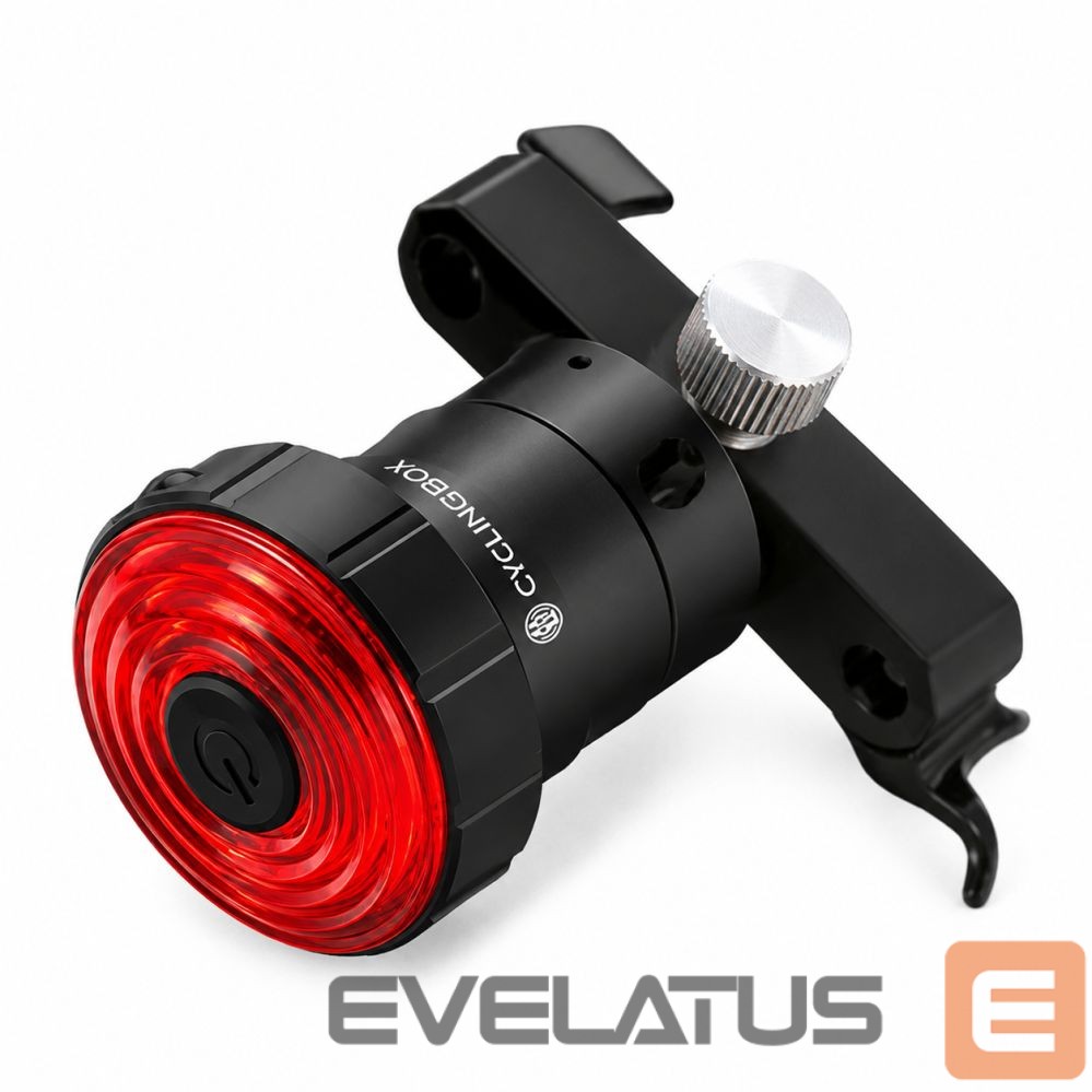 Bicycle accessory iLike Smart USB Rechargeable Bike Tail Light with Brake Sensor, 7 Lighting Modes, IPX5 Waterproof, Aluminum Bicycle Rear Light, Seat Rail Mount