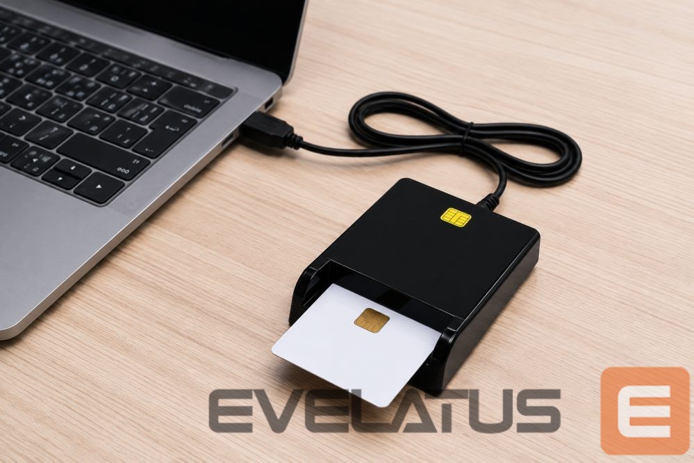 Converter iLike USB Smart Card Reader, Contact IC Card Reader for Digital Signature, eID, Banking & Government Cards Black