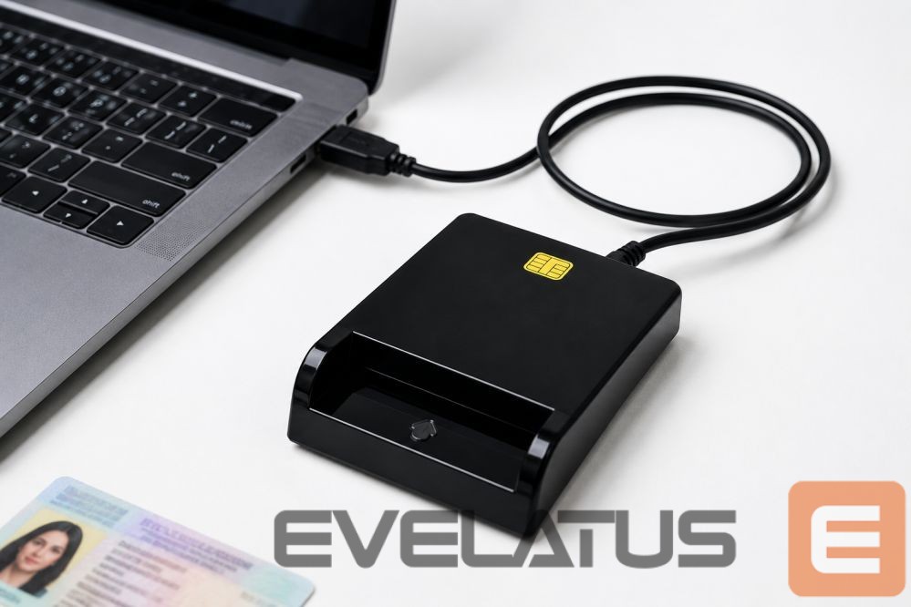 Converter iLike USB Smart Card Reader, Contact IC Card Reader for Digital Signature, eID, Banking & Government Cards Black