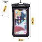 Case universal pocket Wozinsky  WWE-01 Case Waterproof, with wrist strap PVC phone armband case Black