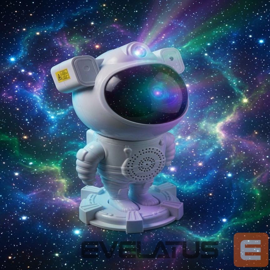 LED Spotlight iLike Astronaut Smart LED Lamp with Bluetooth Speaker, RGB Night Light, Remote Control, 360° Rotating Head White