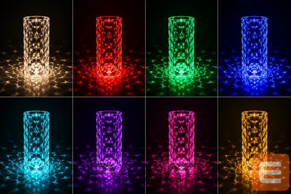 Desc lamp iLike Crystal Bubble Touch RGB LED Table Lamp with Bluetooth Speaker