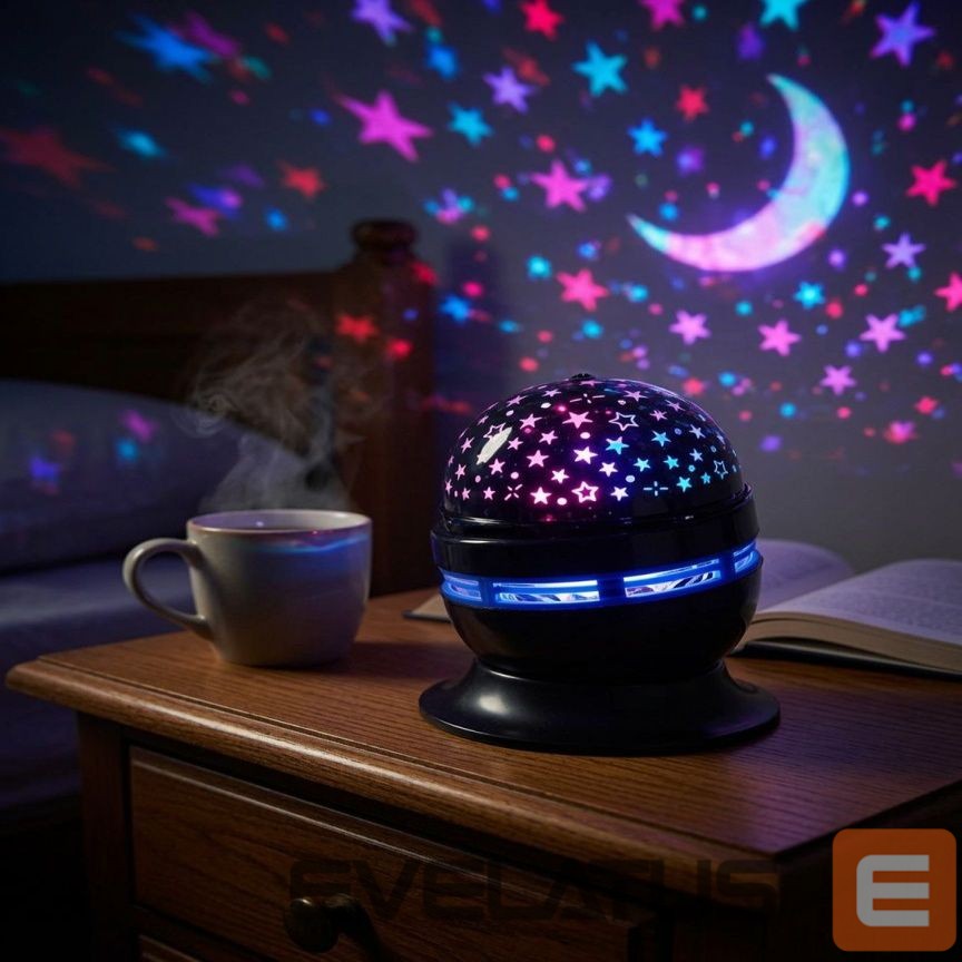 LED Spotlight iLike RGB Crystal Ball Light, 180° Rotating Party Projector with Remote Black