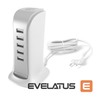 Adapter Dudao  5x USB charger with built-in EU power cable white (A5EU) 