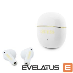 Wireless headphones Guess  Gold Line Glossy Classic Logo TWS Wireless Earphones White