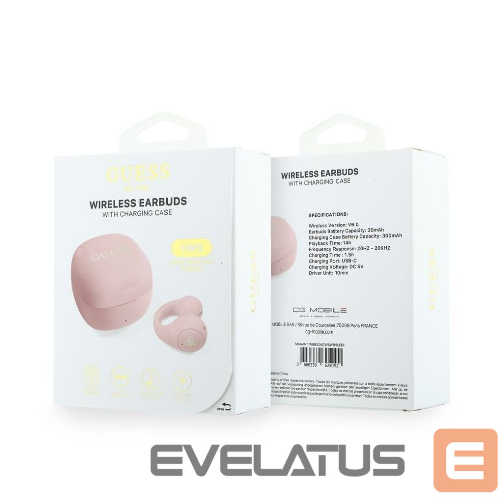 Wireless headphones Guess Mini Classic Logo OWS Wireless Earphones Pink