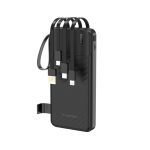 Power bank Wozinsky  W11-B 10000mAh 10W Powerbank with Built-in Cables and Flashlight Black