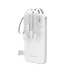 Power bank Wozinsky  W11-W 10000mAh 10W Powerbank with Built-in Cables and Flashlight White