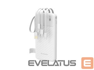 Power bank Wozinsky  W11-W 10000mAh 10W Powerbank with Built-in Cables and Flashlight White