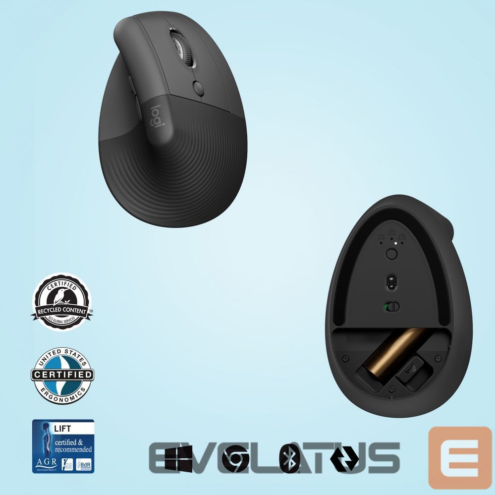 Computer accessories Logitech LOGI LIFT Right Mouse GRAPHITE/BLK EMEA