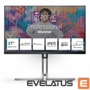 Monitor AOC  Q27U3CV 27" IPS 2560x1440/16:9/420cd/m2/4ms DP HDMI USB | 