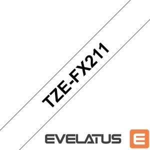 Printer accessories Brother  | TZe-FX211 Flexible ID Laminated Tape | Black on White | TZe | 8 m | 0.6 cm 