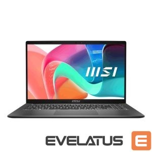 Laptop computer MSI  Notebook||Modern 15 F1MG-1241NL|CPU Intel Core 5|120U|15.6 "|1920 x 1080 pixels|RAM 16 GB|DDR4-SDRAM|SSD 512 GB|Discrete graphics Not available|On-board graphics Yes|Numeric keypad Yes|OS installed Windows 11 Home|Colour Silver|Weight 1.7 kg|3200 MHz|MODERN15F1MG-1241NL 