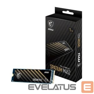 Hard drive SSD MSI  SSD||300xTBW rating|MTBF 1500000 h|Read speed 3600 MB/s|Write speed 3100 MB/s|NVMe Yes|PCI Express 4.0|M.2|1000 GB|SPATIUM M452|S78-440L970-P83 
