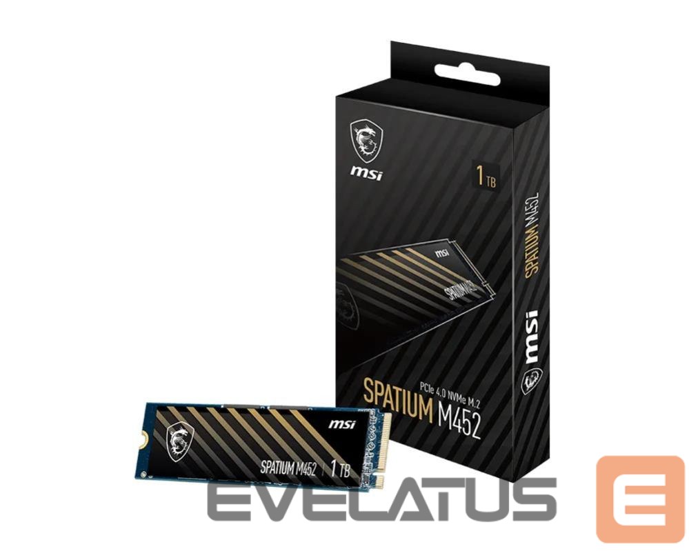 Hard drive SSD MSI SSD||300xTBW rating|MTBF 1500000 h|Read speed 3600 MB/s|Write speed 3100 MB/s|NVMe Yes|PCI Express 4.0|M.2|1000 GB|SPATIUM M452|S78-440L970-P83