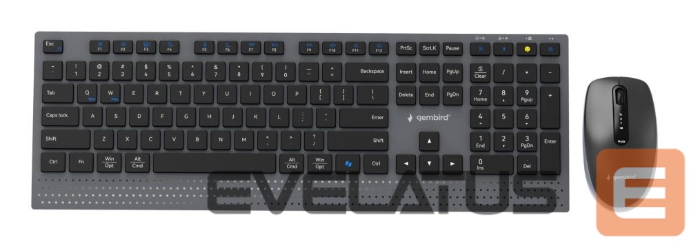Computer keyboard Gembird KEYBOARD +MOUSE WRL ENG/BK KBS-WPS-02