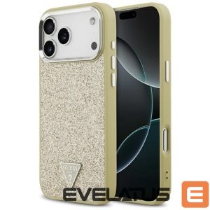 Back panel cover Guess  Guess Glitter Triangle Logo MagSafe Case for iPhone 17 Pro Max - Gold 