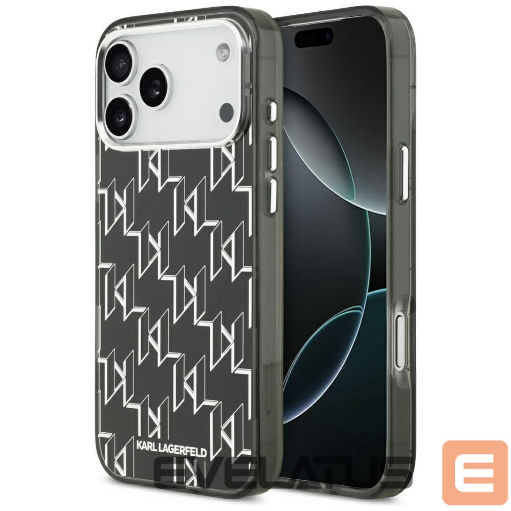 Back panel cover Karl Lagerfeld Karl Lagerfeld IML KL Monogram MagSafe Case for iPhone 17 Pro Max - Black