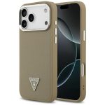 Back panel cover Guess  Guess Grained Triangle Logo MagSafe case for iPhone 17 Pro Max - brown 