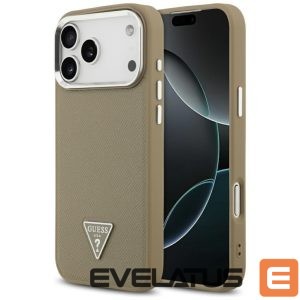 Back panel cover Guess  Guess Grained Triangle Logo MagSafe case for iPhone 17 Pro Max - brown 