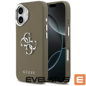 Back panel cover Guess  Guess Grained Big 4G Classic Logo iPhone 17 Case - Brown 