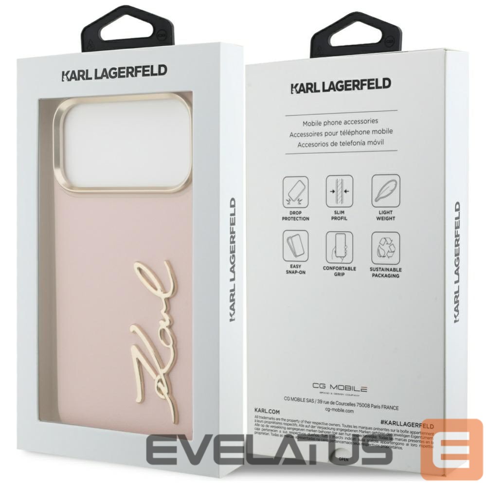 Back panel cover Karl Lagerfeld Karl Lagerfeld Karl Script Logo Case for iPhone 17 Pro Max - Pink
