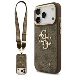 Back panel cover Guess  Guess 4G Big 4G Classic Logo Big Strap Metal Buttons Case for iPhone 17 Pro - Brown 