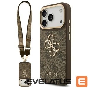Other goods Guess  Guess 4G Big 4G Classic Logo Big Strap Metal Buttons Case for iPhone 17 Pro - Brown 