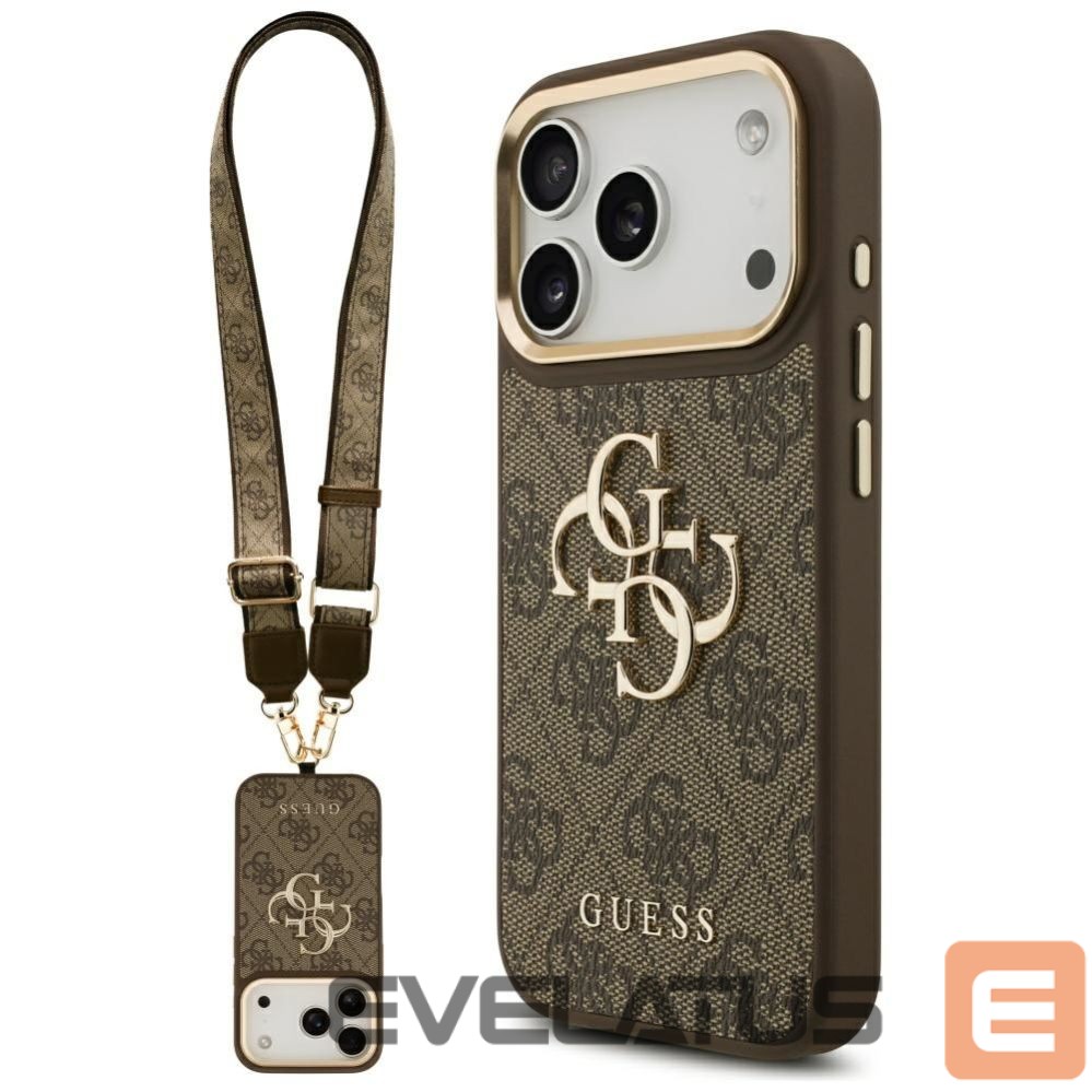 Other goods Guess Guess 4G Big 4G Classic Logo Big Strap Metal Buttons Case for iPhone 17 Pro - Brown
