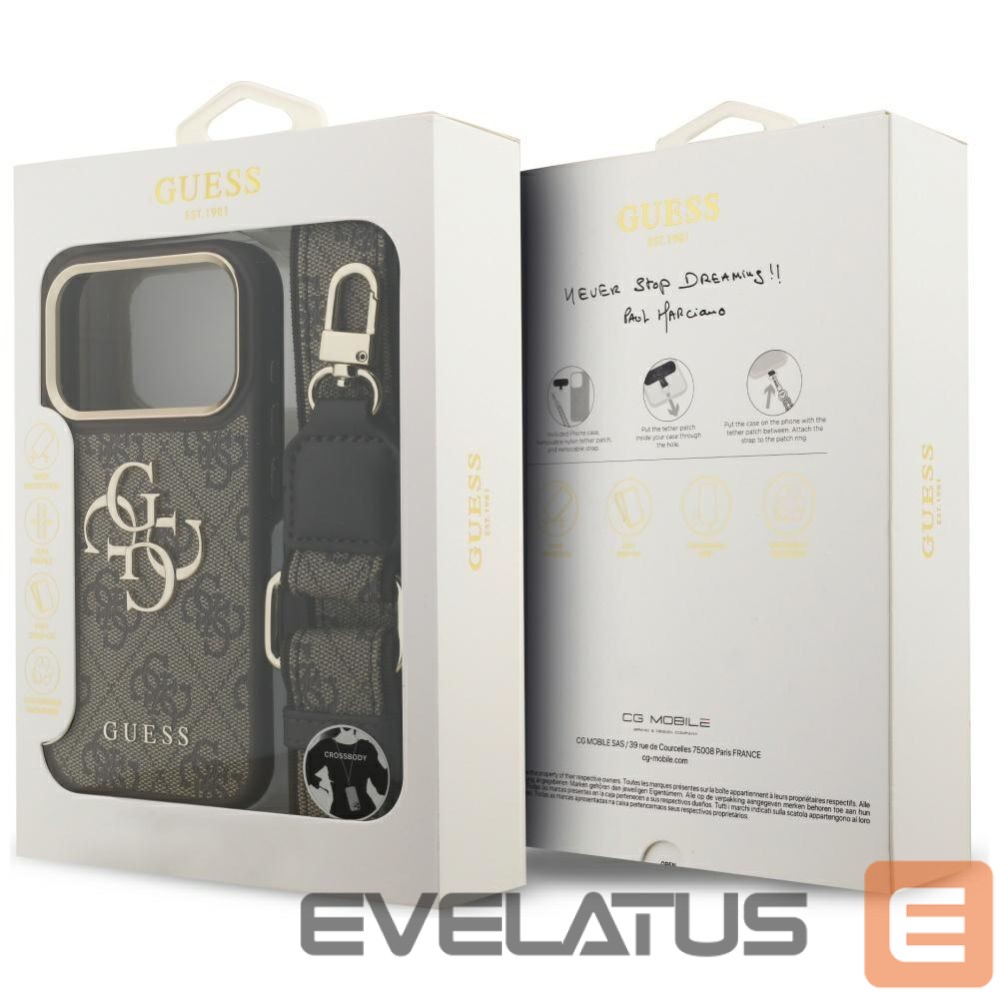 Other goods Guess Guess 4G Big 4G Classic Logo Big Strap Metal Buttons Case for iPhone 17 Pro - Brown