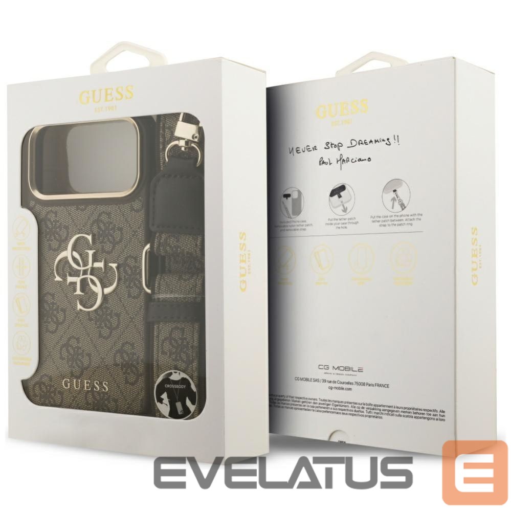 Other goods Guess Guess 4G Big 4G Classic Logo Big Strap Metal Buttons Case for iPhone 17 Pro Max - Brown