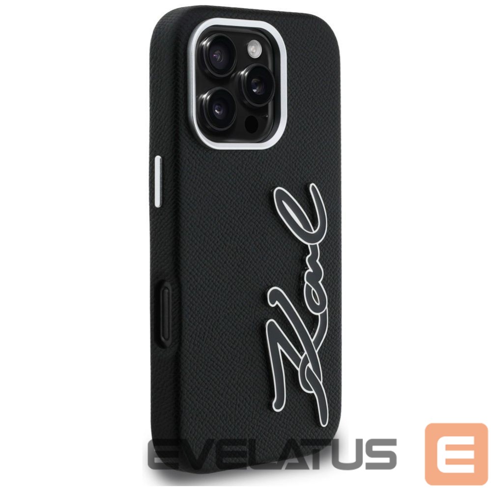 Other goods Karl Lagerfeld Karl Lagerfeld FW Grained Signature Logo Case for iPhone 16 Pro Max - Black