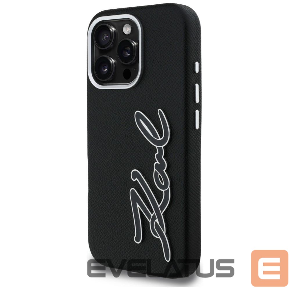 Other goods Karl Lagerfeld Karl Lagerfeld FW Grained Signature Logo Case for iPhone 16 Pro Max - Black