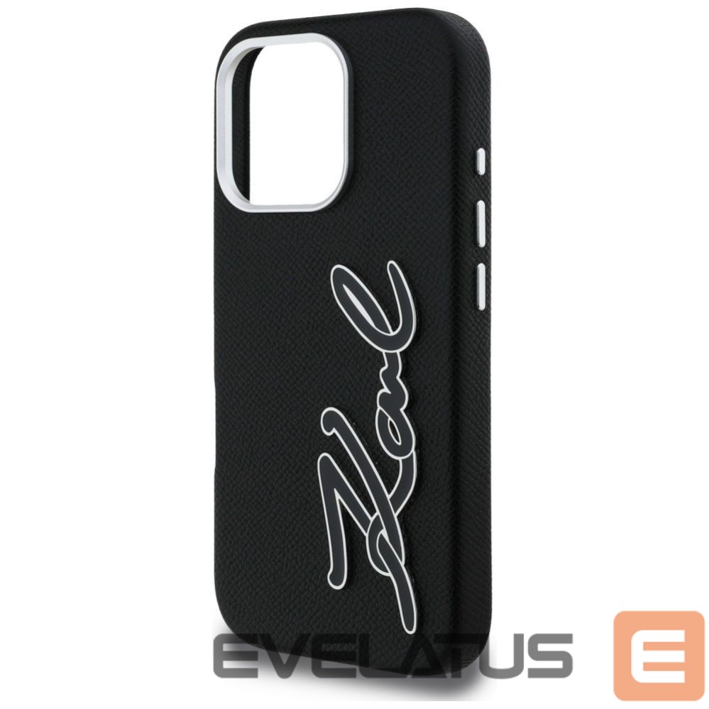 Other goods Karl Lagerfeld Karl Lagerfeld FW Grained Signature Logo Case for iPhone 16 Pro Max - Black