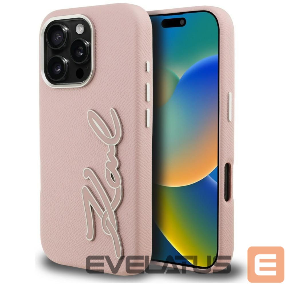 Other goods Karl Lagerfeld Karl Lagerfeld FW Grained Signature Logo iPhone 16 Pro Case - Pink