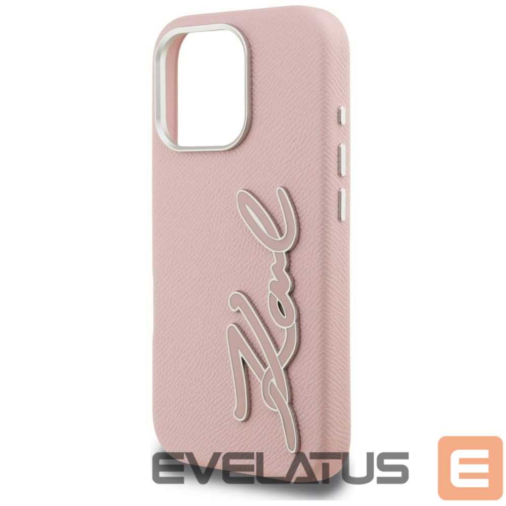 Other goods Karl Lagerfeld Karl Lagerfeld FW Grained Signature Logo iPhone 16 Pro Case - Pink