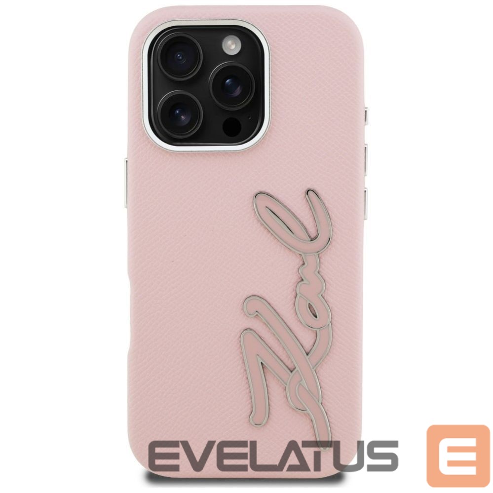 Other goods Karl Lagerfeld Karl Lagerfeld FW Grained Signature Logo iPhone 16 Pro Case - Pink